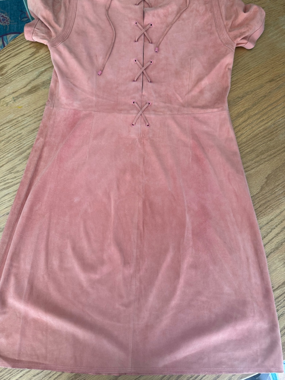 J. Crew Collection Lace-up Back Suede Dress Pink Sz 4 - Picture 14 of 14